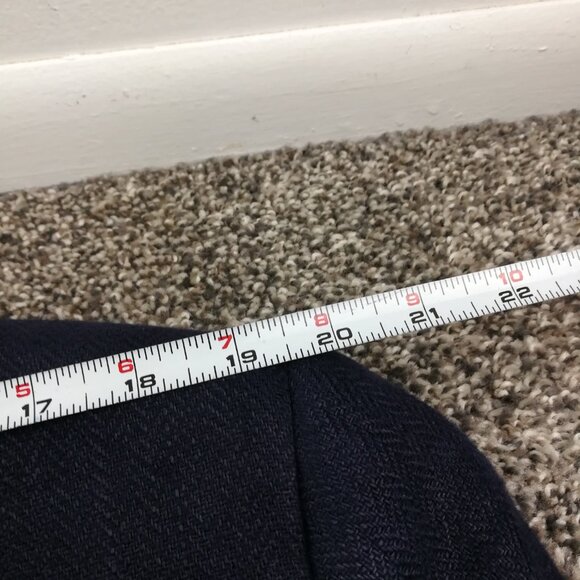 Polo Ralph Lauren Corneliani Blazer Sport Coat Flax Linen Blue Herringbone 44R - Picture 12 of 13